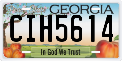 GA license plate CIH5614