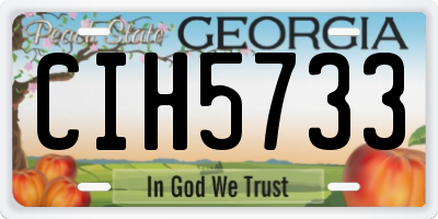 GA license plate CIH5733