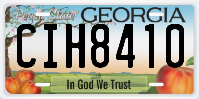 GA license plate CIH8410