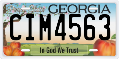 GA license plate CIM4563