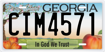 GA license plate CIM4571