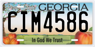 GA license plate CIM4586