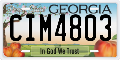 GA license plate CIM4803