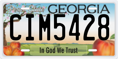 GA license plate CIM5428
