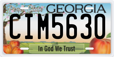 GA license plate CIM5630