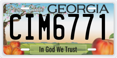 GA license plate CIM6771