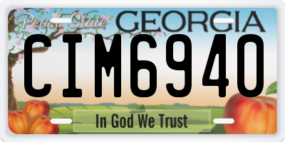 GA license plate CIM6940