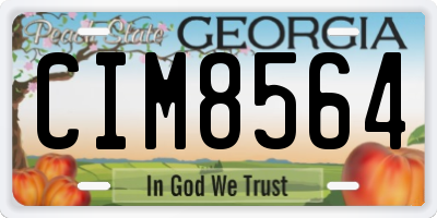 GA license plate CIM8564