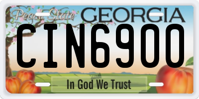 GA license plate CIN6900