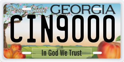 GA license plate CIN9000