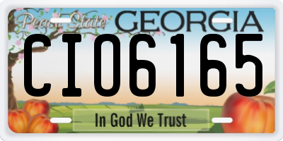 GA license plate CIO6165