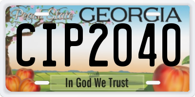 GA license plate CIP2040