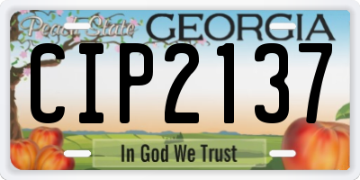 GA license plate CIP2137