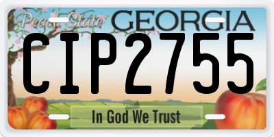 GA license plate CIP2755