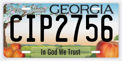 GA license plate CIP2756