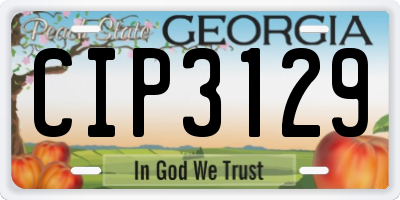 GA license plate CIP3129