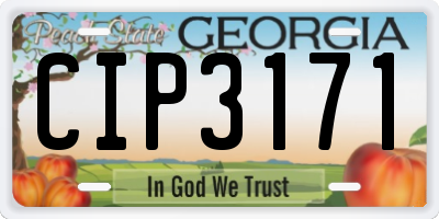 GA license plate CIP3171