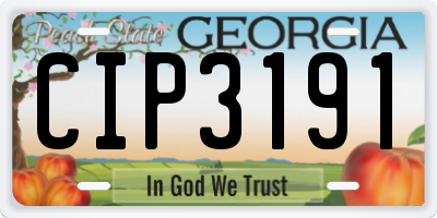 GA license plate CIP3191