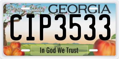 GA license plate CIP3533