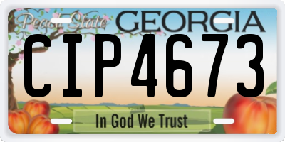 GA license plate CIP4673