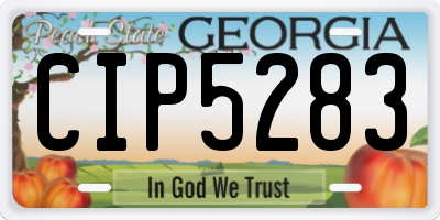 GA license plate CIP5283
