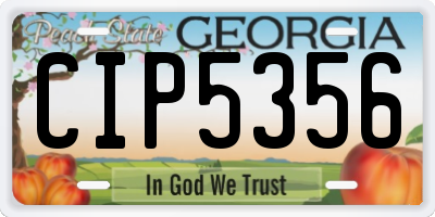 GA license plate CIP5356