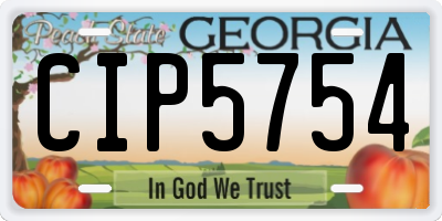 GA license plate CIP5754