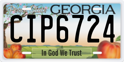 GA license plate CIP6724