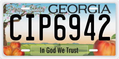 GA license plate CIP6942