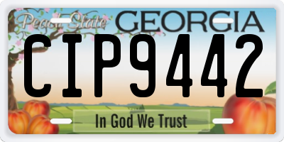 GA license plate CIP9442