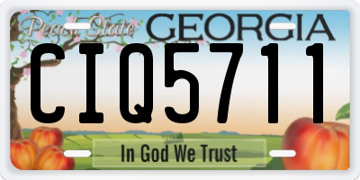 GA license plate CIQ5711