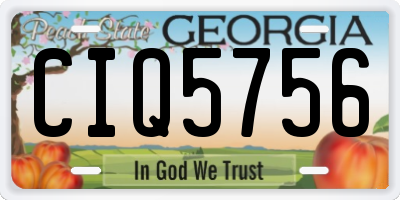 GA license plate CIQ5756