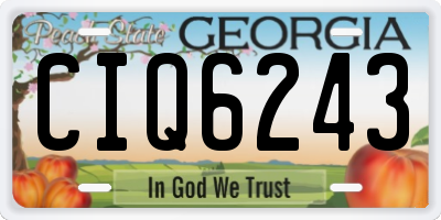 GA license plate CIQ6243