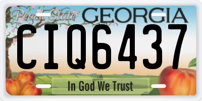 GA license plate CIQ6437