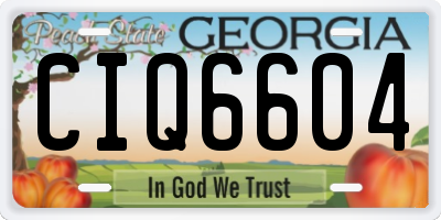 GA license plate CIQ6604