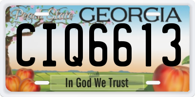 GA license plate CIQ6613