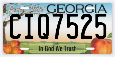 GA license plate CIQ7525