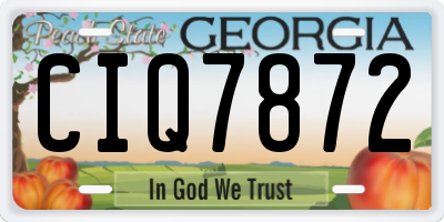 GA license plate CIQ7872