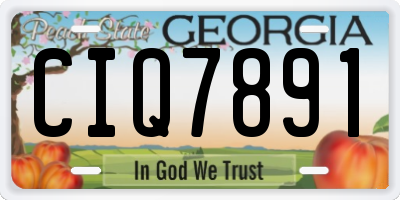 GA license plate CIQ7891