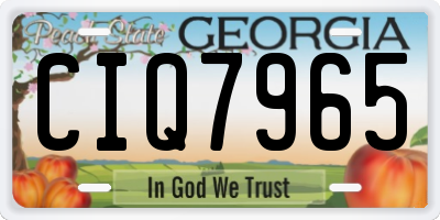 GA license plate CIQ7965