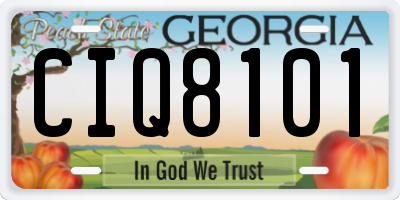 GA license plate CIQ8101