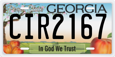 GA license plate CIR2167