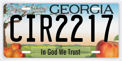GA license plate CIR2217