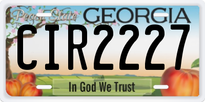 GA license plate CIR2227