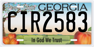 GA license plate CIR2583