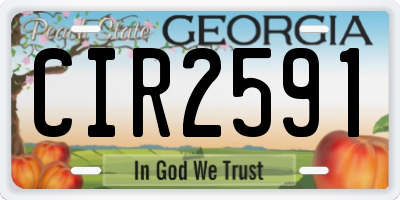 GA license plate CIR2591