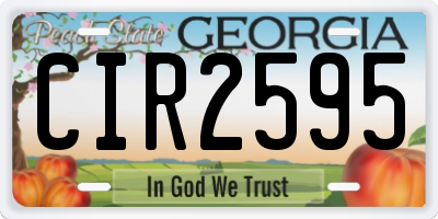 GA license plate CIR2595
