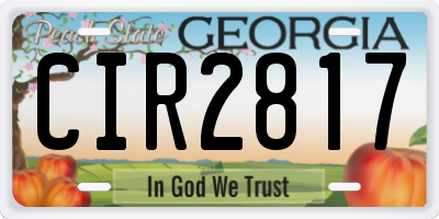 GA license plate CIR2817
