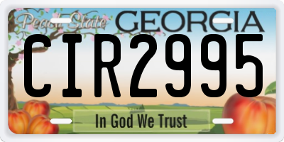 GA license plate CIR2995