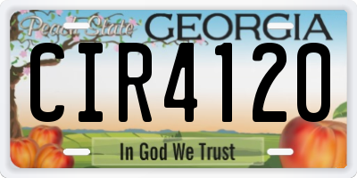 GA license plate CIR4120